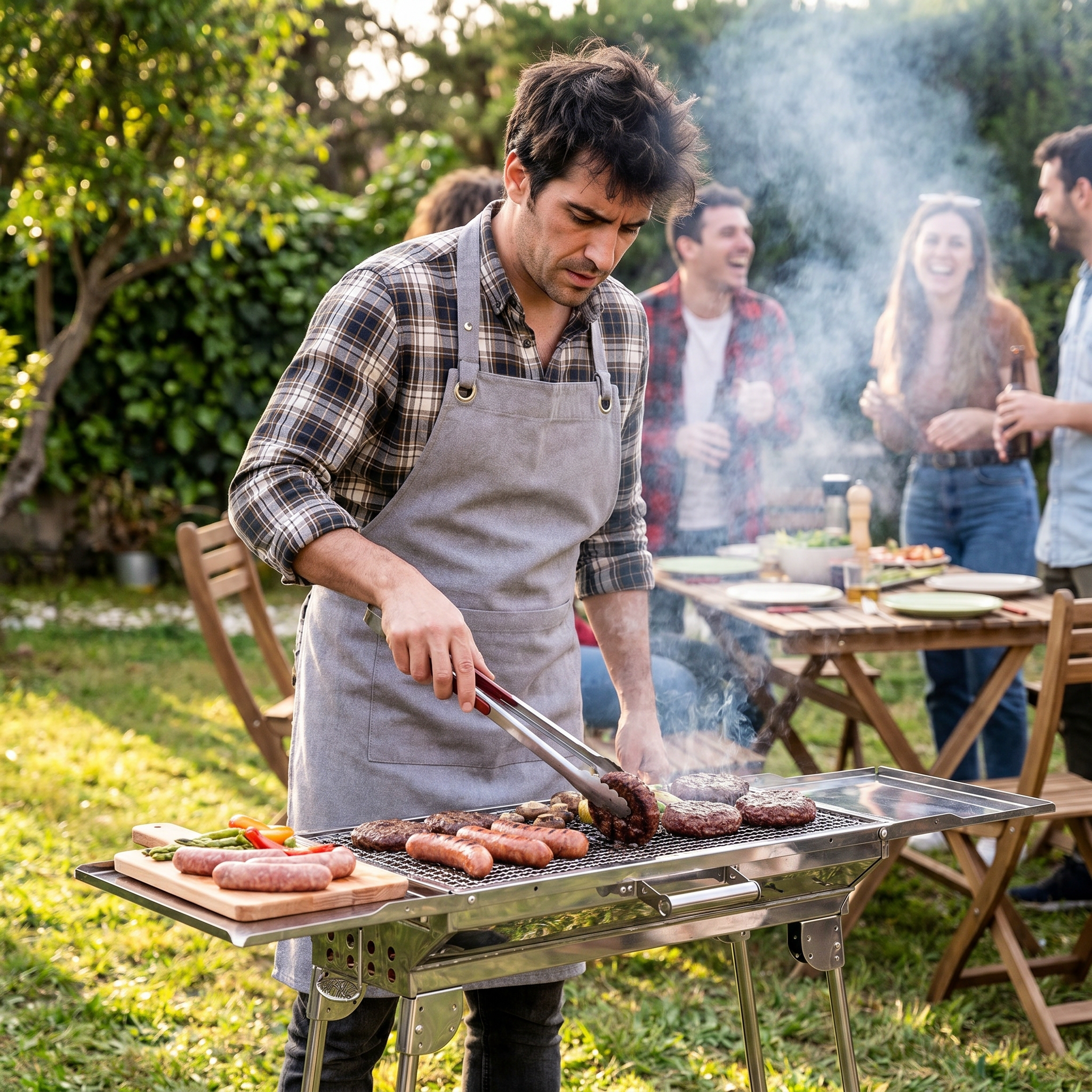 Barbacoa Plegable de Acero Inox