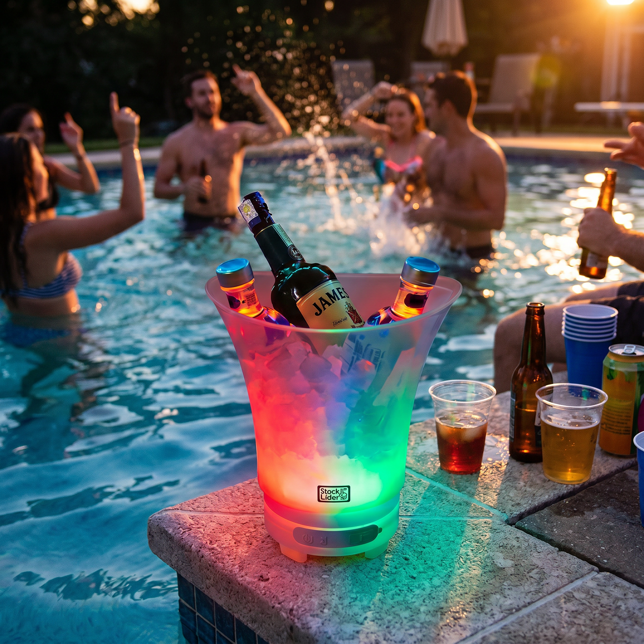 Cubitera LED con Altavoz Bluetooth
